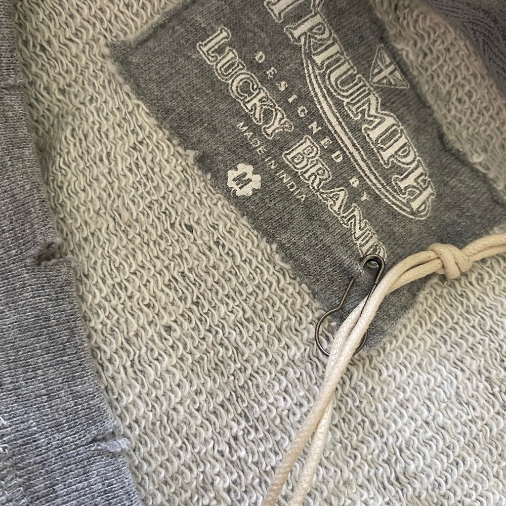 New Lucky Brand "TRUIMPH" Motorcycle Distressed Embroidered Sweatshirt NWT - Picture 10 of 10